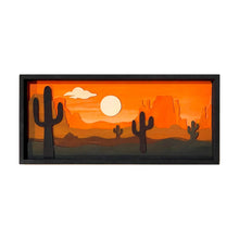 Load image into Gallery viewer, Step into artistry with Begin Agains Desert Abstract Paint and Puzzle Kit, featuring cacti, an orange sky, and a bright sun.