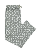 Load image into Gallery viewer, Adult Bamboo Lounge Pants, Stay Sharp: green lounge pants with a white cactus pattern and adjustable drawstring; made of bamboo viscose.