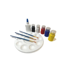 Load image into Gallery viewer, Abstract Paint and Puzzle Kit, Desert by Begin Again: includes 6 bottles, 3 brushes, glue, palette for your creative break.