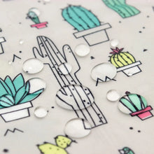 Load image into Gallery viewer, Close-up of water droplets on Bumkins Wet Bag: Cacti.