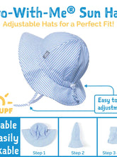 Load image into Gallery viewer, Jan and Jul Sun Hat, White: adjustable chinstrap, foldable Gro-With-Me design. Perfect for sun protection.