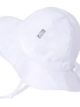 Load image into Gallery viewer, Jan and Jul Sun Hat, White: Wide brim with adjustable chinstrap for sun protection.