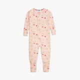 Magnetic, Coverall Moments Bake My Day: pink long sleeve coverall pajamas with magnetic closure and pastry design, made of TENCEL modal.