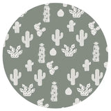 Patterned design with white cacti on green. Perfect for the Emerson and Friends Newborn Gift Set, Stay Sharp bamboo gown.