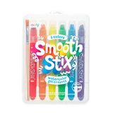 OOLYs Smooth Stix Watercolor Gel Crayons come in a travel case with six vibrant colors.