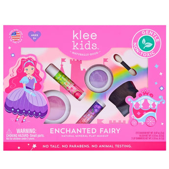 Klee Naturals Klee Kids 4-PC Enchanted Fairy makeup kit for ages 5+, features fairy/rainbow design. Perfect for birthday parties.