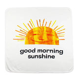 The Organic Blanket, Sunny Day by Lovedbaby features a smiling sun and good morning sunshine, inspired by Eric Carles vibrant style.