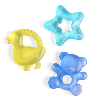 Mary Meyer Bear Cuties Water Filled Teether soothes baby's gums with gentle relief. Features adorable translucent bear design.