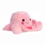 Aurora Palm Pals- Sally Cowgirl Hat: a plush pink octopus with rosy cheeks and a cowgirl hat, shining with personality.