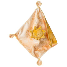Load image into Gallery viewer, Mary Meyers Sweet Soothie Blanket: a pale yellow baby blanket with a smiling sun and sunshine pattern.