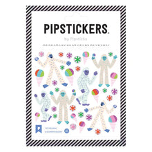 Load image into Gallery viewer, Pipsticks Stickers, Yeti For Snow features yetis, ice cream, and snowflakes with a holographic silver foil border for sticker lovers.