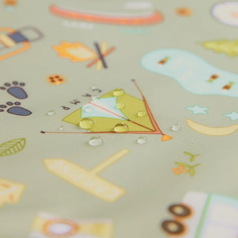 Close-up of water droplets on Bumkins Wet Bag: Camp Gear.
