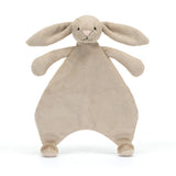 Jellycat Bashful Bunny Beige Comforter—plush, soft, eco-friendly toy with floppy ears and stitched face, perfect for cuddles.