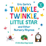 A colorful Random House board book by Eric Carle featuring a spider and caterpillar: Twinkle, Twinkle, Little Star & Other Nursery Rhymes.