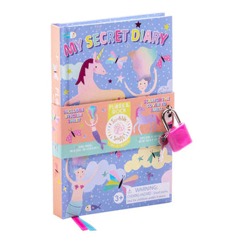 Floss and Rocks Scented Secret Diary, Fantasy: Unicorn-themed, lockable, scratch & sniff, delightful illustrations, My Secret Diary cover.