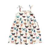 Sundress, Butterflies: cream dress with tie shoulder straps and colorful butterfly pattern; made of bamboo viscose.