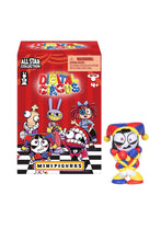 Load image into Gallery viewer, The Amazing Digital Circus Mystery Box: red box with colorful illustrations & "The Amazing Digital Circus" logo next to a vinyl figure.
