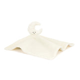 Jellycat Soother Amuseables Moon: Cream blanket with plush smiling moon—an adorable newborn gift from Jellycat.