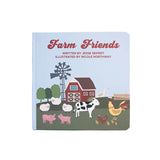 Cover of Farm Friends Board Book: Written by Jesse Seifert, Illustrated by Nicole Northway with barn and farm animal illustrations.