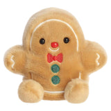 Aurora's Palm Pals- Gio Gingerbread is a plush toy with a red nose, green buttons, red bowtie, and white icing details.