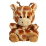 Aurora’s Palm Pals Safara Giraffe sits upright with cute spots and a sweet, friendly expression—a perfect cuddly plush companion.
