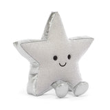 Jellycat Amuseables Silver Star: a cute, smiling plush with little legs—perfect for any Jellycat collector or plush toy fan!.