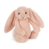 Soft pink Jellycat Bashful Bunny Blush Medium plush toy with long floppy ears.