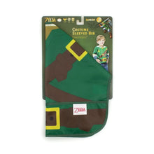 Load image into Gallery viewer, Bumkins Sleeved Bib: Zelda™ is shown folded on green cardboard packaging.