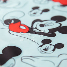 Load image into Gallery viewer, Close-up of water droplets on Bumkins Short-Sleeved Smock: Mickey Mouse Classic.