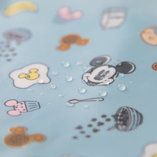 Load image into Gallery viewer, Close-up of water droplets on Bumkins Wet/Dry Clutch: Mickey + Minnie Sunny Side Up.