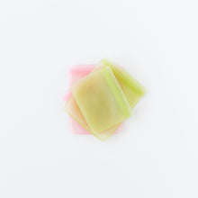 Load image into Gallery viewer, Bumkins Silicone Flat Reusable Bag 2 Pack, Sage overlaps on top of another set of similar bags on a white background.