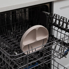 Load image into Gallery viewer, Bumkins Silicone Grip Dish: Sand sits in the top rack of an open dishwasher.