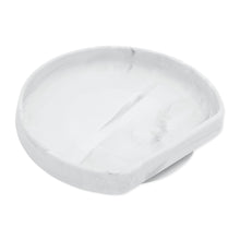Load image into Gallery viewer, Bumkins Silicone Grip Plate: Marble is a round, marble-patterned dish with raised edges and a strong suction base.