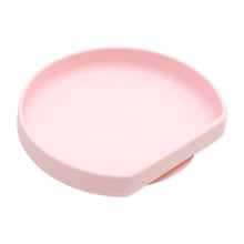 Load image into Gallery viewer, Bumkins Silicone Grip Plate: Pink is a round, light pink plate made of food-safe silicone with a suction bottom.