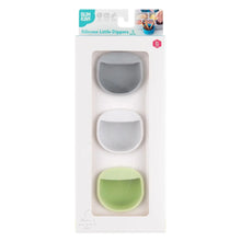 Load image into Gallery viewer, Bumkins Silicone Little Dipper Round 3-Pack: Taffy is shown in a white packaging box, with a clear front window displaying the product.
