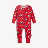 Magnetic Me, Coverall Red Cocoa Club: red long sleeve coverall pajamas with magnetic closure & Mickey Mouse design; made of TENCEL modal.