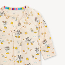 Load image into Gallery viewer, The Magnetic Coverall, Mickeys Brunch Bunch by Magnetic Me features TENCEL™ modal fabric, colorful snaps, and a cartoon print.