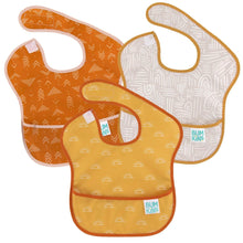 Load image into Gallery viewer, Bumkins SuperBib® 3 Pack: Desert Boho includes three bibs with colorful abstract patterns made of waterproof fabric, with a front pocket.