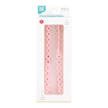 Load image into Gallery viewer, Bumkins Silicone Accessory Tether 2-Pack: Pink is shown in a white packaging box, with a clear front window displaying the product.