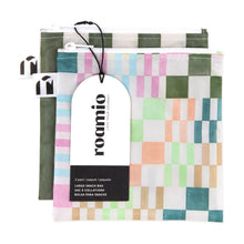 Load image into Gallery viewer, Roamio by Bumkins Reusable Snack Bag, Large 2 Pack: Motley Club is shown with a black & white packaging tag.