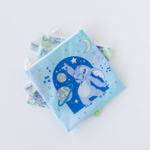 Load image into Gallery viewer, Bumkins Reusable Snack Bag, Large 2 Pack: Stitch Star-ring Up Trouble lays stacked on a white background.
