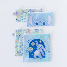 Load image into Gallery viewer, Bumkins Reusable Snack Bag, Large 2 Pack: Stitch Star-ring Up Trouble sits on a white background with two similar bags displayed above.