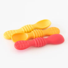 Load image into Gallery viewer, Bumkins Silicone Dipping Spoons 3 Pack: Tutti-Frutti are displayed on a white background.
