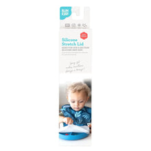 Load image into Gallery viewer, Bumkins Silicone Stretch Lid for Grip Dish 3 Section, Grip Plate is shown in a white packaging box with a photo of a child using the product.