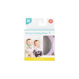 Bumkins Silicone Teething Rings 4 Pack: Spring is shown in a white packaging box with a clear window partially displaying the rings.