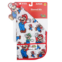 Load image into Gallery viewer, Bumkins Sleeved Bib: Super Mario™ Classic is shown folded in its packaging.