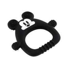 Load image into Gallery viewer, Bumkins Silicone Flat Teether: Mickey Mouse features a cartoon mouse design with ears and textured grip, made from LFGB-grade silicone.