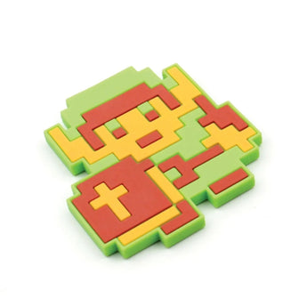 Bumkins Silicone Teether: Zelda™ Link features a classic 8-bit style Link with sword and shield made of food-safe silicone