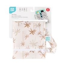 Load image into Gallery viewer, Bumkins Wet Bag: Palm Daze is shown folded on white cardboard packaging.