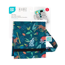 Load image into Gallery viewer, Bumkins Wet Bag: Jungle is shown folded on white cardboard packaging.